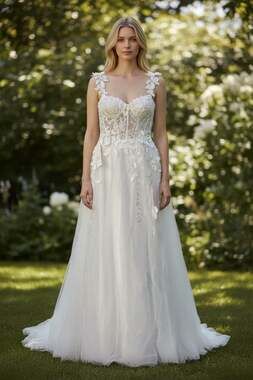Andrea and Leo WL063 A-Line Lace Bodice Tulle Wedding Dress